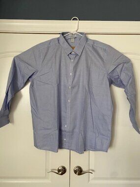 Men's North End Sport Wrinkle Free Light Blue Cotton Button-down Shirt: 3xl